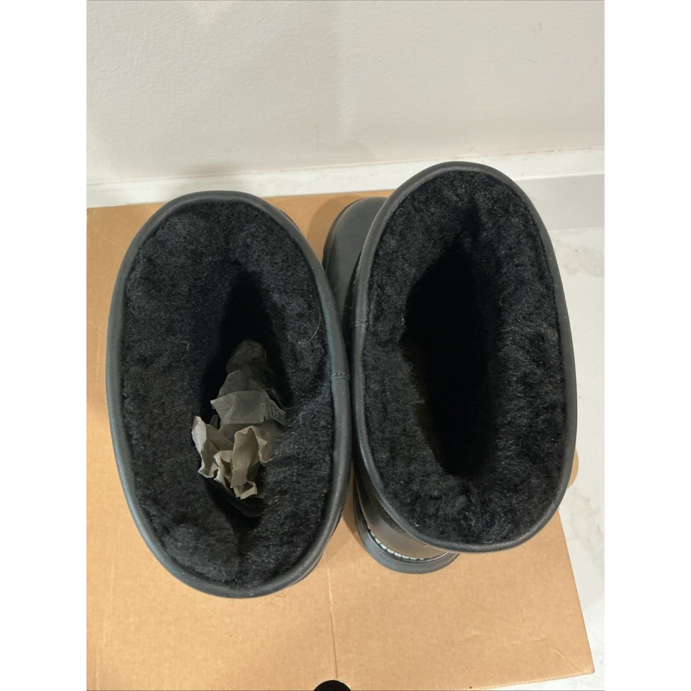 UGG Brooks Boots 5381 Black Leather Suede Shearling Lined Womens 9 Mid Calf LNIB - Picture 5 of 16